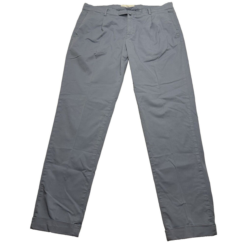 Men's Briglia 1949 Slim Fit Tailored Trousers Sz 36 x 30 (52) Light Blue Cuffed
